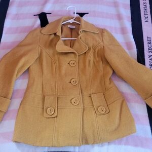 Relativity Women's Yellow Pea Coat